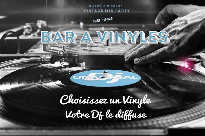Bar à Vinyles Rouen noir et blanc — Universal DJ Normandie